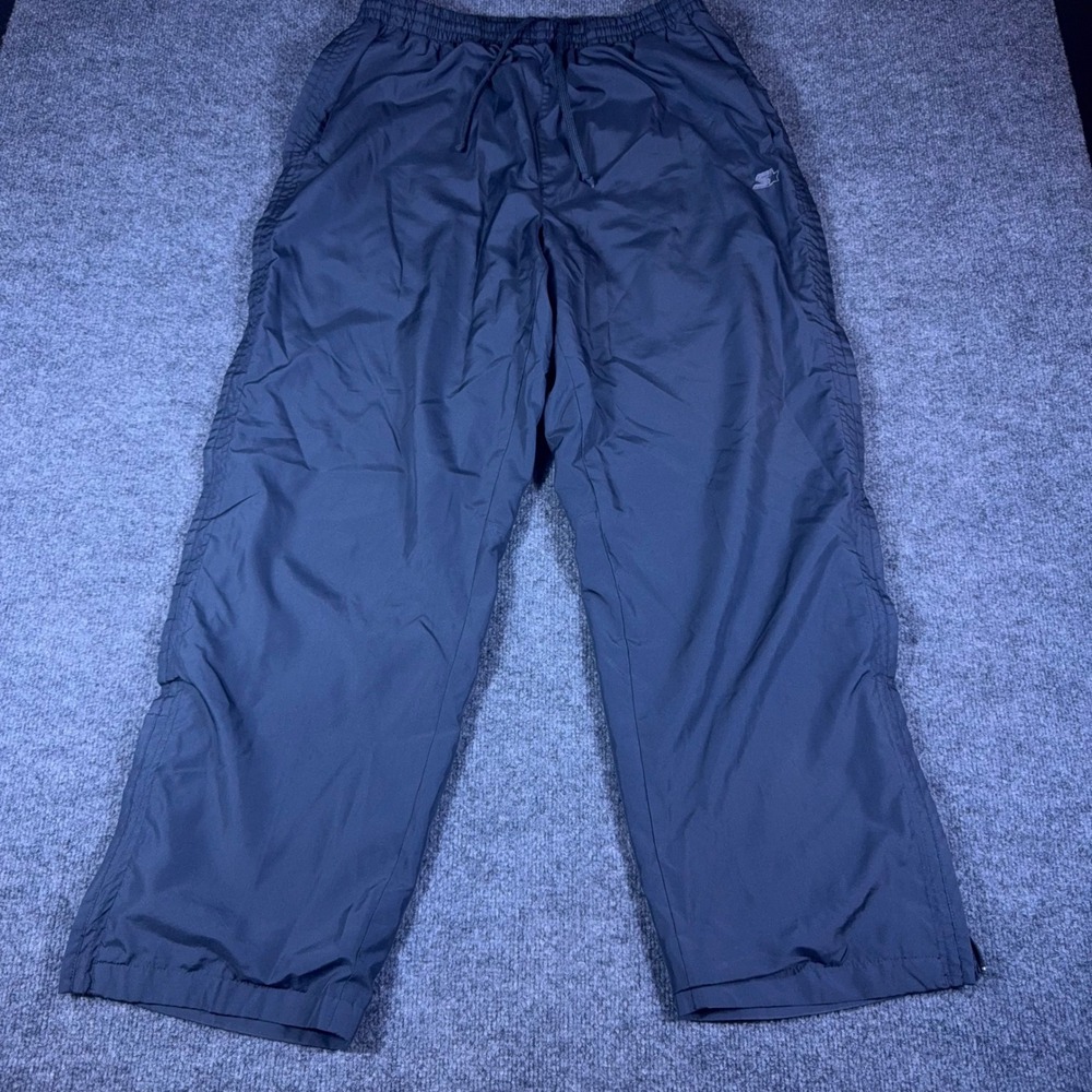 Y2K Starter Dri-Star Mens Navy Blue Mesh Track Pants Windbreaker Baggy XL